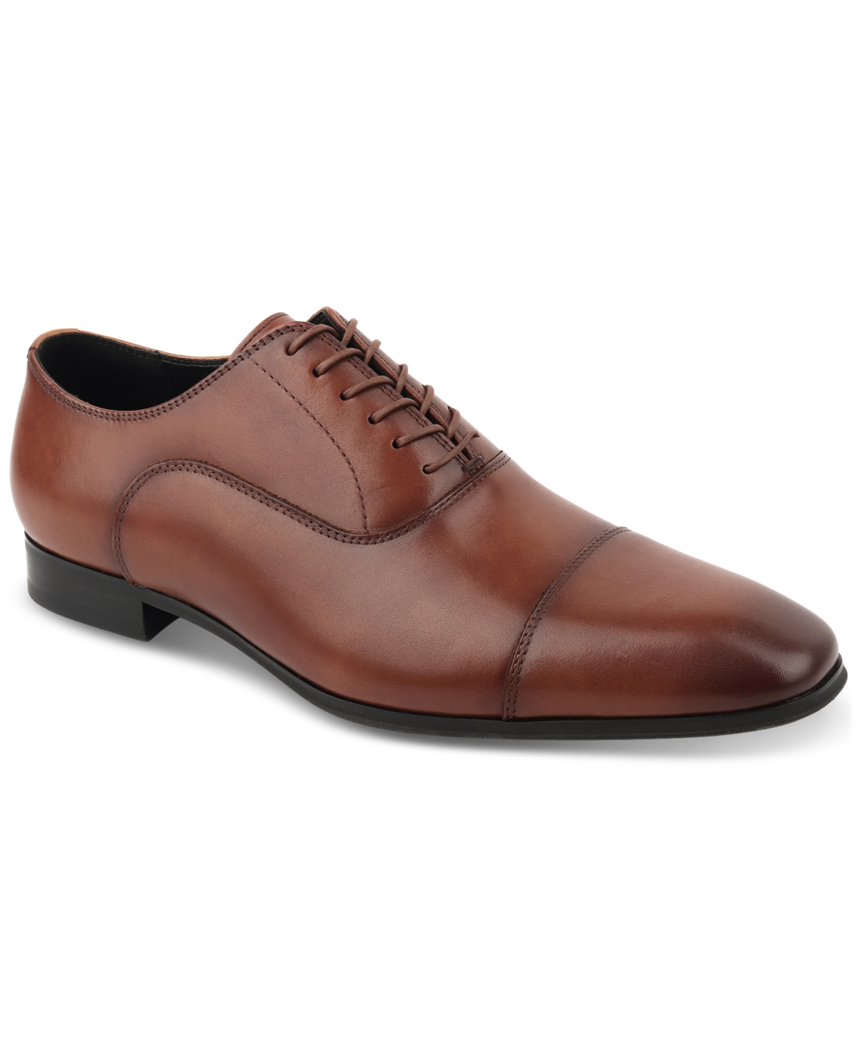Inc International Concepts Men's Silas Cap Toe Oxford Dress Shoe, Created For Macy's In Brown