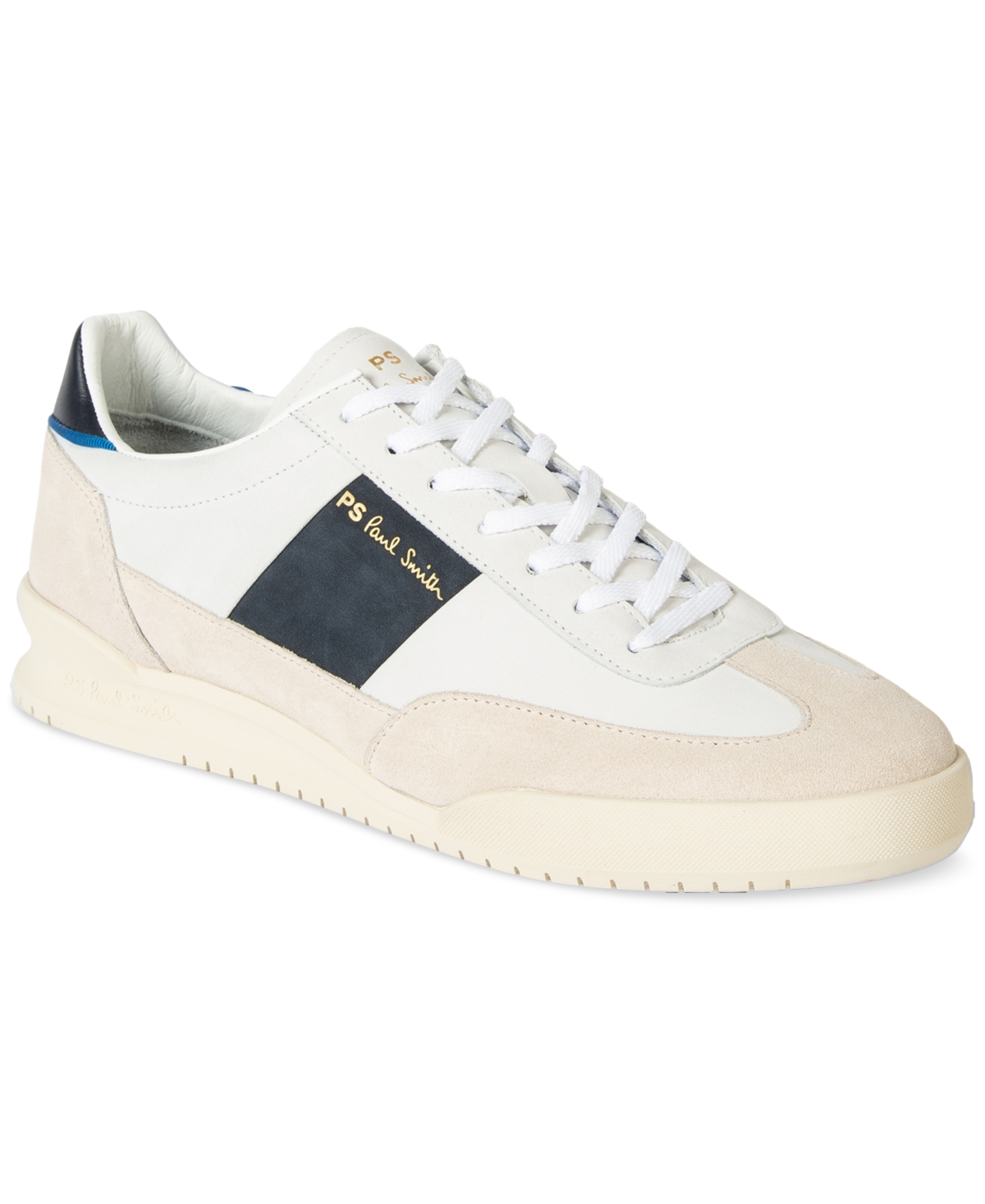 Paul Smith Men's Dover Mixed Leather Low-top Sneaker In White