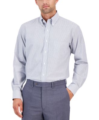 Club Room Men's Regular Fit University Stripe Dress Shirt, Created