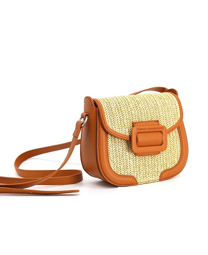 French Connection Shante Straw Crossbody Bag Macy's
