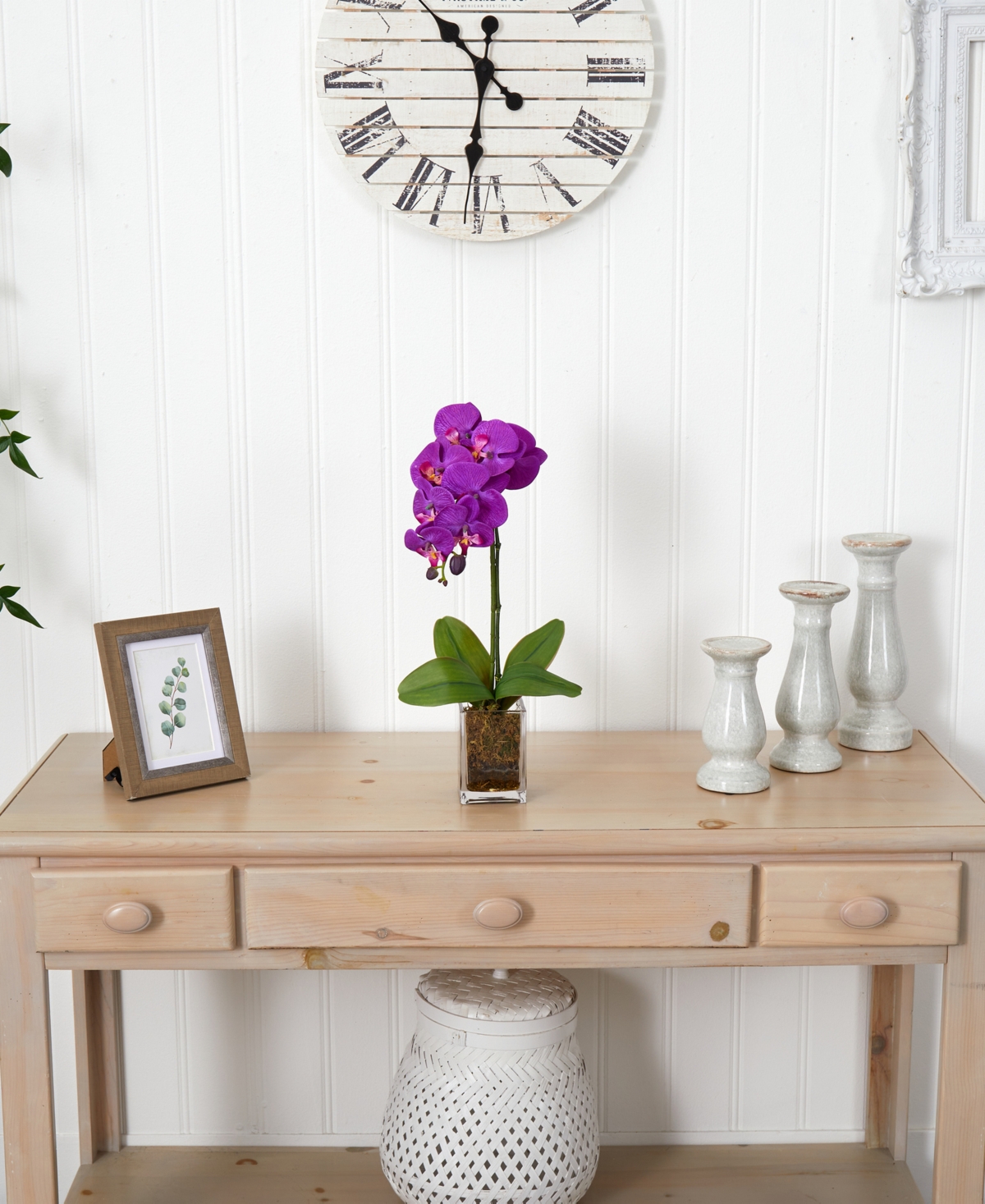Shop Nearly Natural 24" Orchid Phalaenopsis Artificial Arrangement In Vase In Mauve