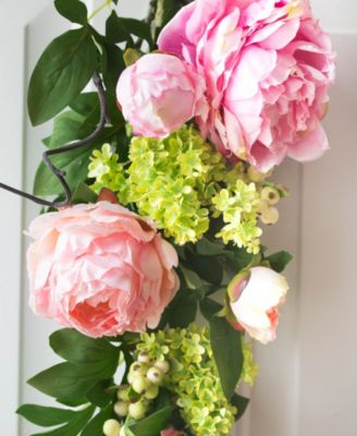 24" Mixed Peony and Hydrangea Teardrop