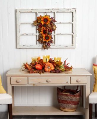 24" Sunflower and Berry Teardrop