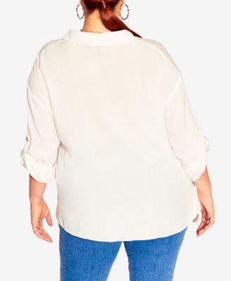 Plus Size Tropical Tie Top