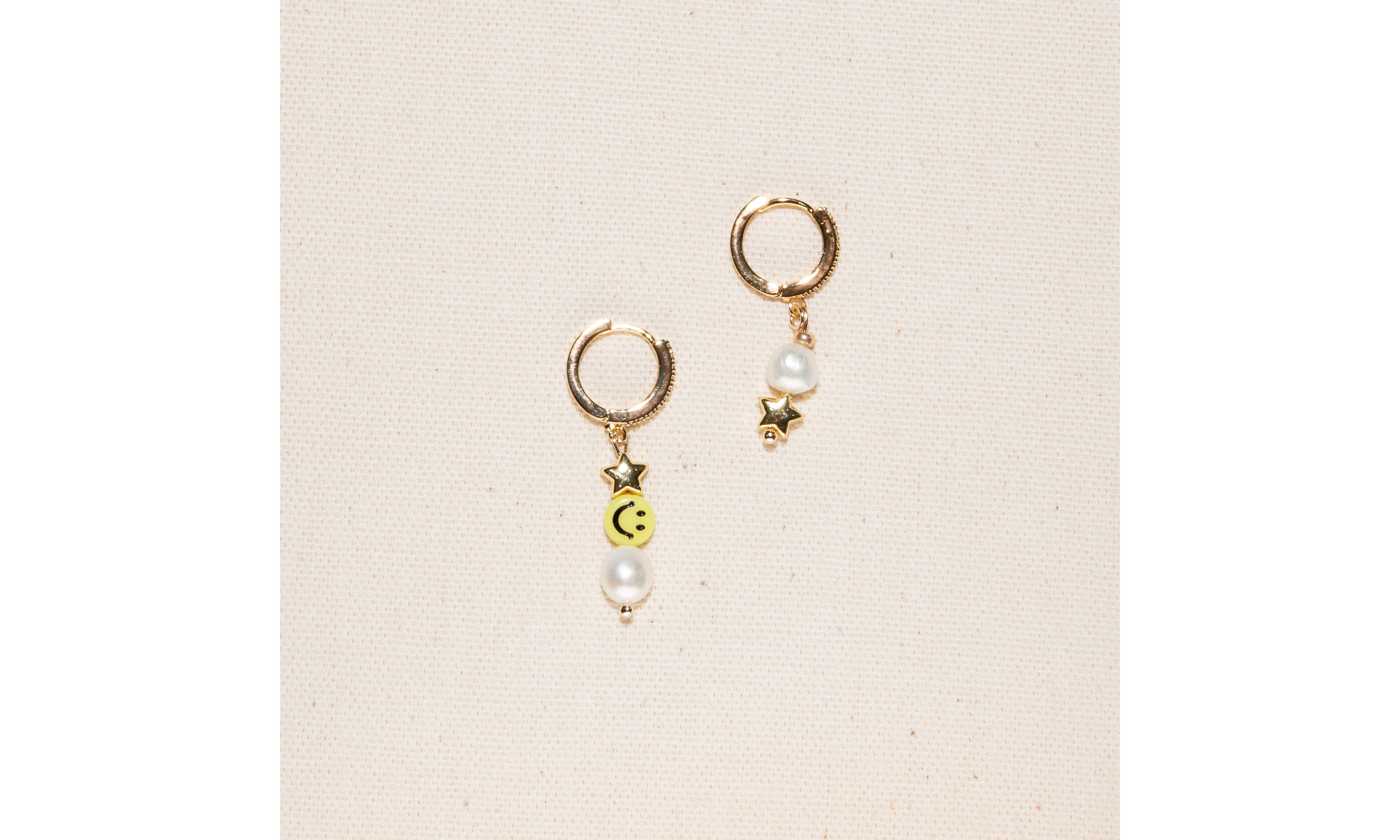 Joey Baby 18K Gold Plated Freshwater Pearls with Smilie Face - HaHa Earrings For Women