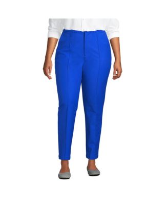 Women's Plus Size High Rise Bi Stretch Pintuck Pencil Ankle Pants
