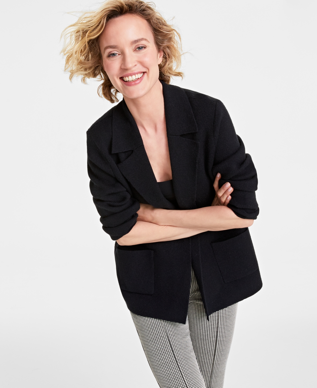 Women's Sweater Blazer, Created for Macy's - Salty Nut