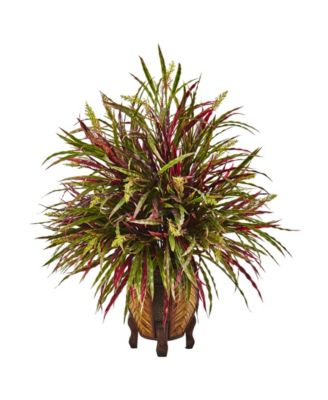 Nearly Natural - Autumn Grass Artificial Arrangement in Woven Planter