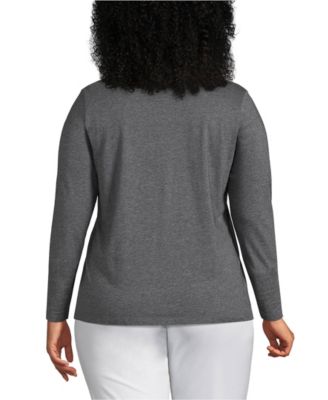 Plus Size Supima Cotton Long Sleeve Crewneck T-Shirt