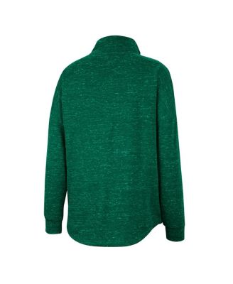 Women's Green Michigan State Spartans Natalie Speckled Quarter-Snap Top