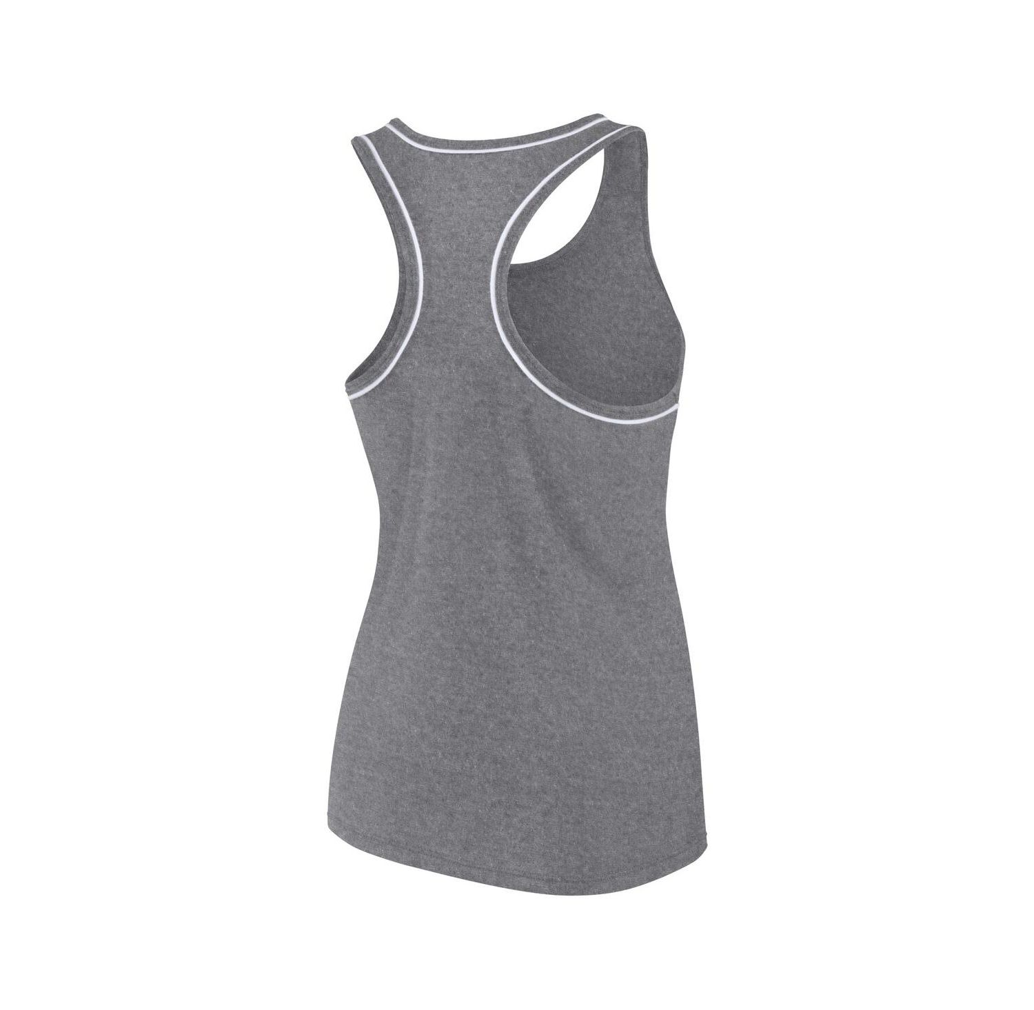 Women's Heather Gray Oakland Athletics Wordmark Logo Racerback Tank Top