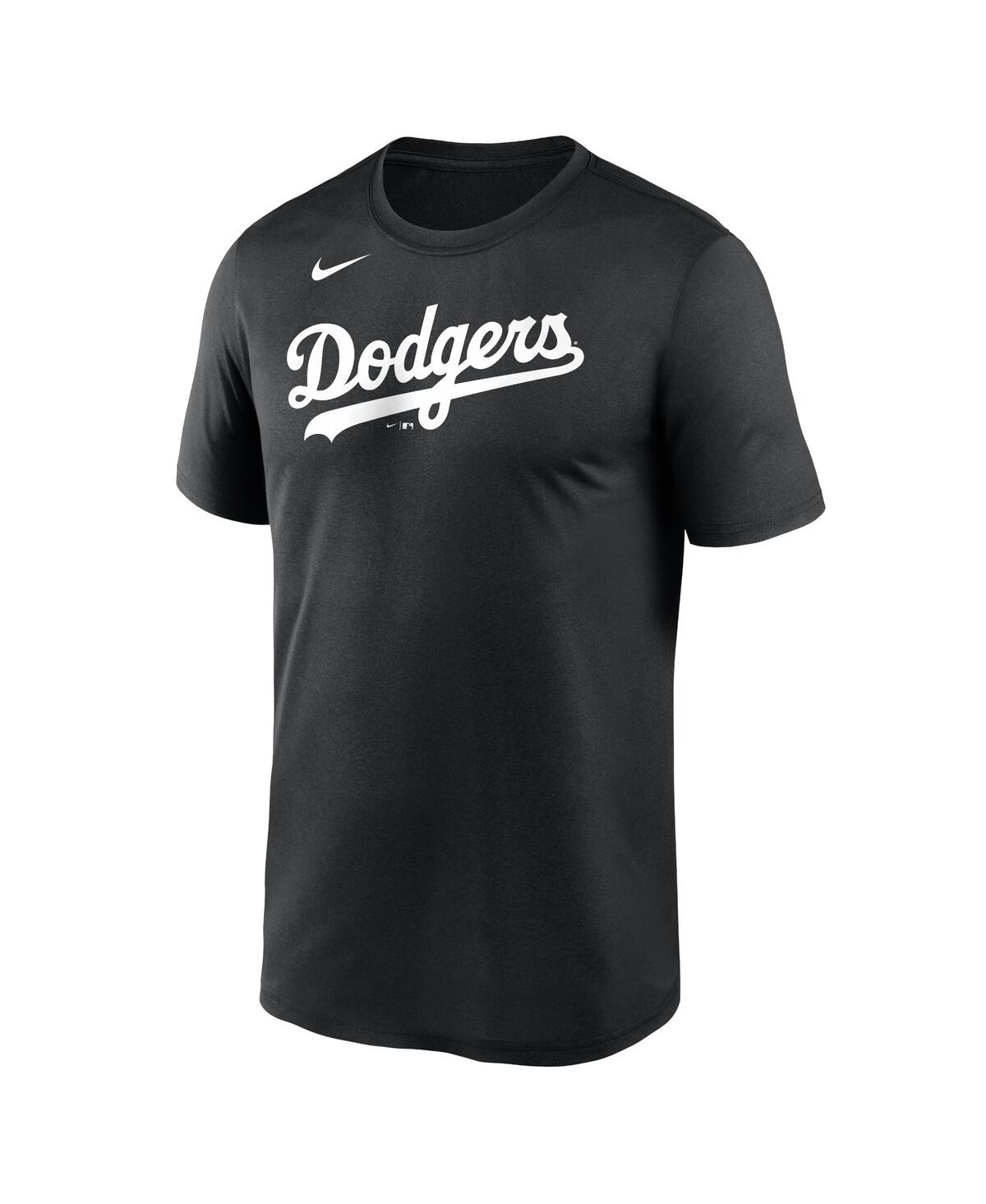 Shop Nike Men's  Black Los Angeles Dodgers New Legend Wordmark T-shirt