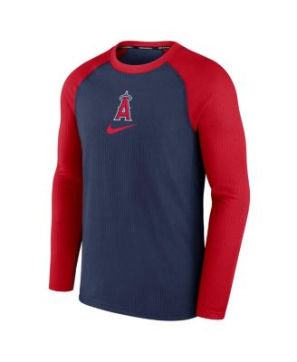 Men's Navy Los Angeles Angels Authentic Collection Game Raglan Performance Long Sleeve T-shirt