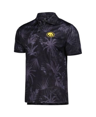 Men's Black Iowa Hawkeyes Palms Team Polo Shirt