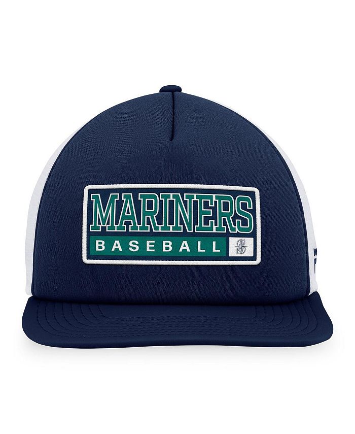 Majestic Men's Navy, White Seattle Mariners Foam Trucker Snapback Hat