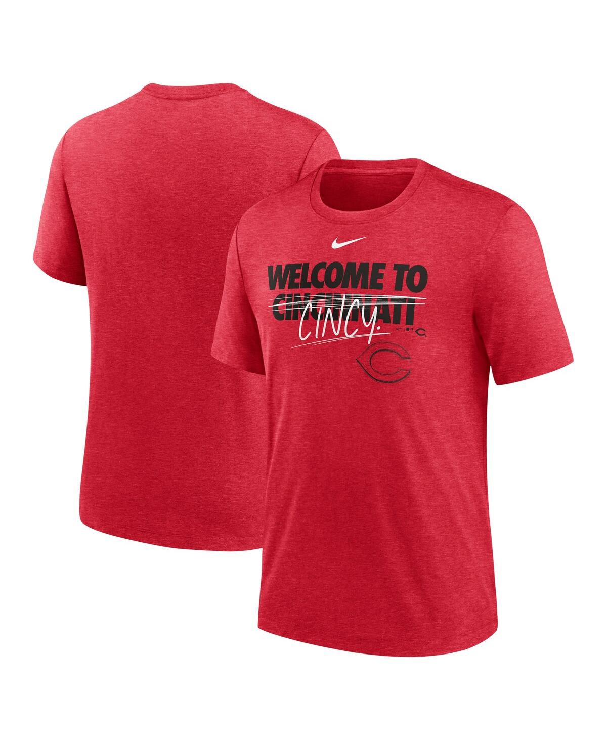 Men's NikeCincinnati Reds Home Spin Tri-Blend T-shirt - Heather Red