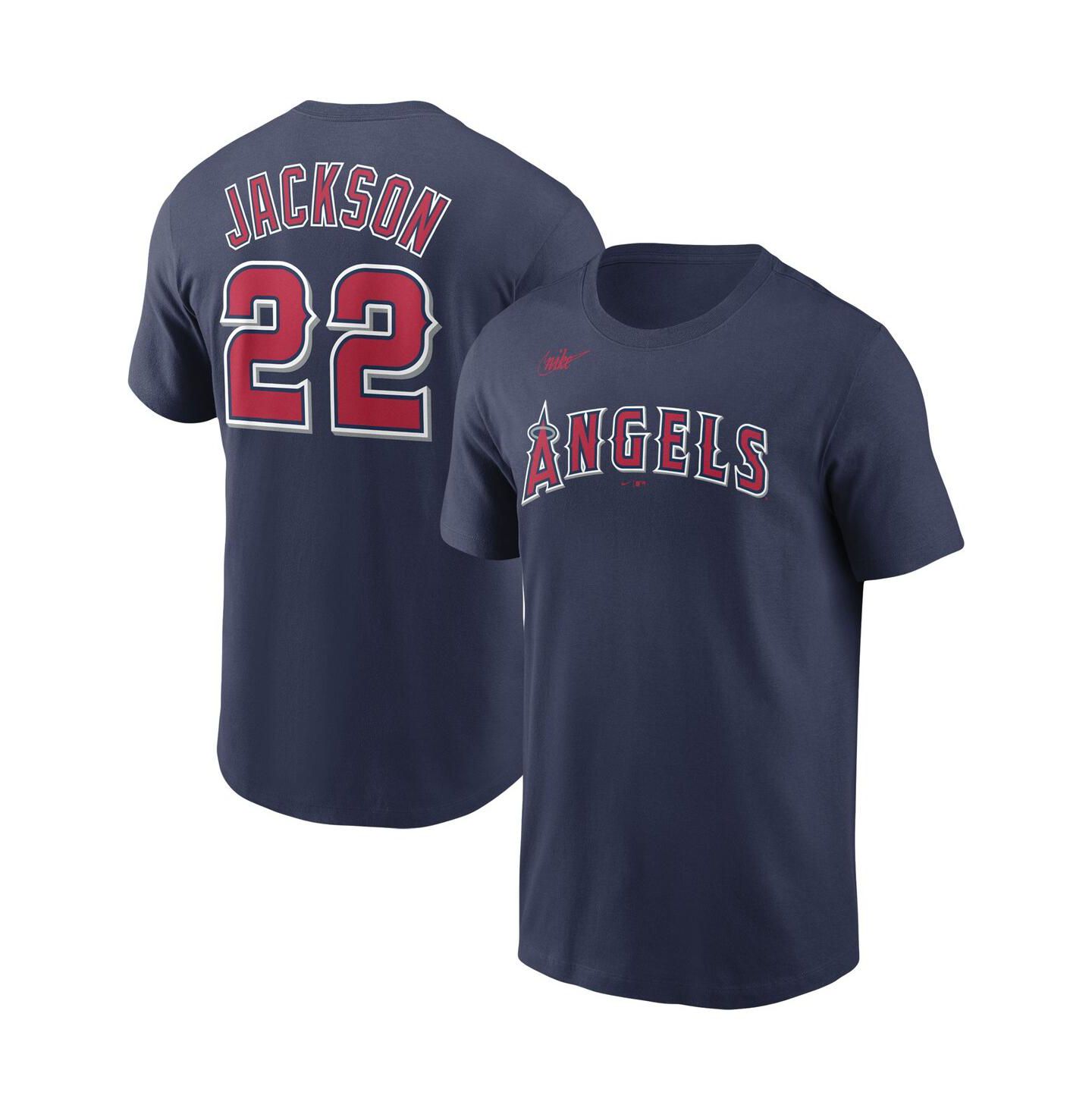 Мужская футболка Nike Bo Jackson Navy California Angels Cooperstown Collection Name and Number — фото 4