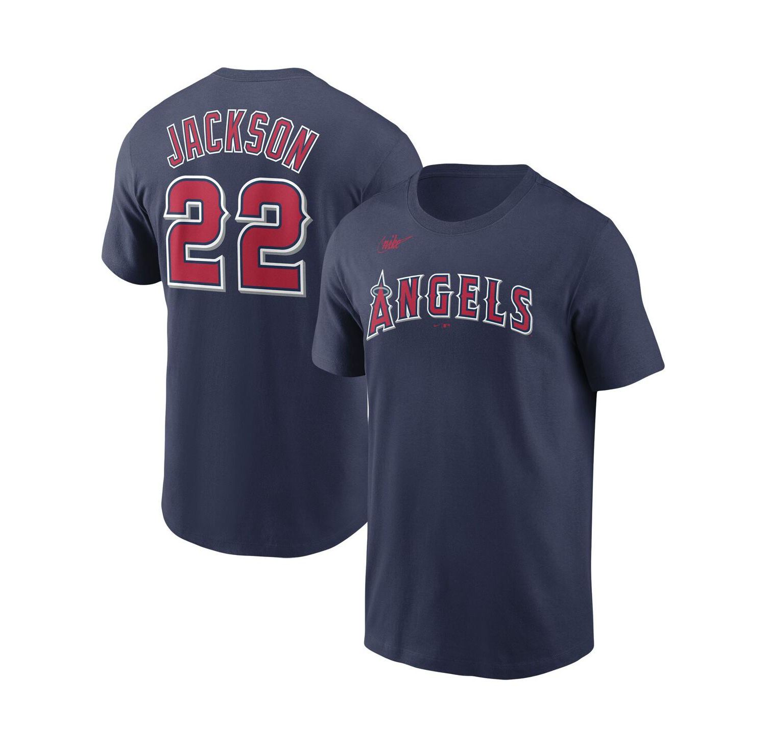 Men's Bo Jackson Navy California Angels Cooperstown Collection Name and Number T-shirt