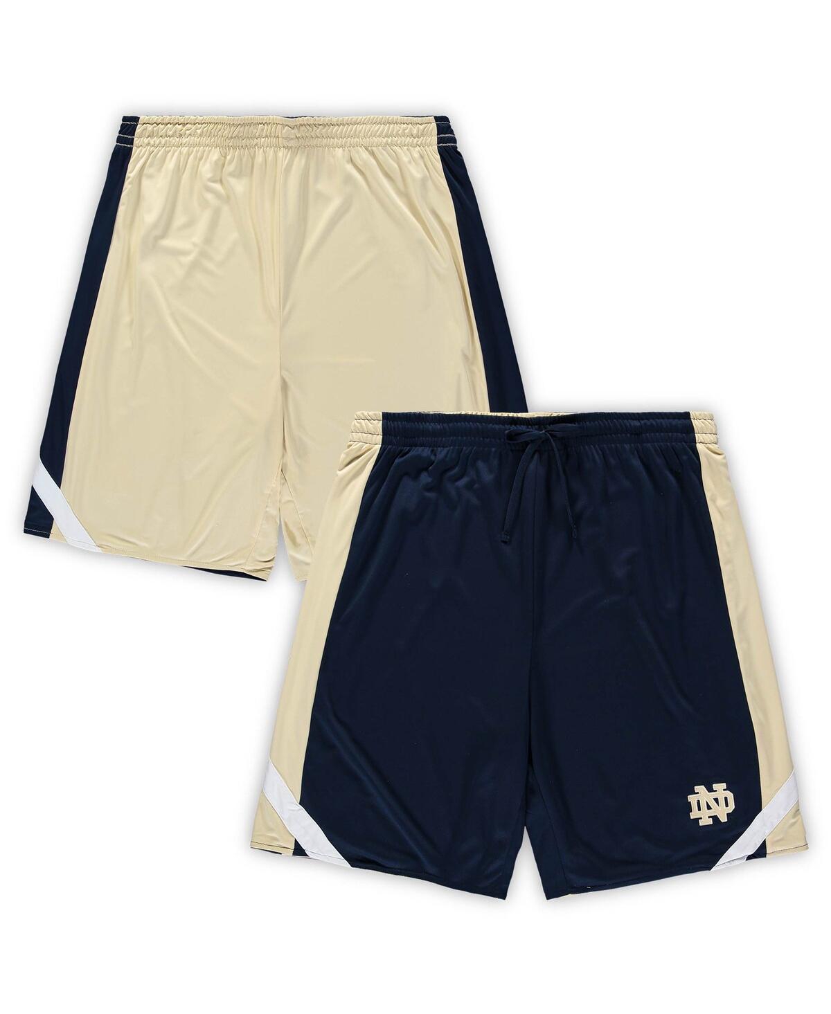 Colosseum Men's  Navy, Gold Notre Dame Fighting Irish Big And Tall Team Reversible Shorts In Navy,gold