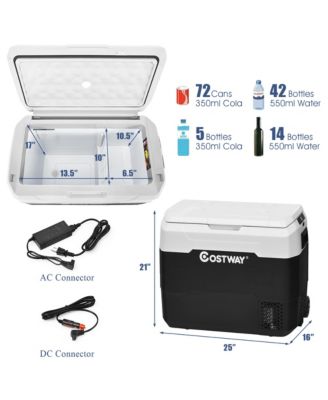 53 QT Portable Car Refrigerator Dual-Zone Car Cooler