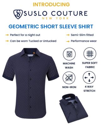 Men's Slim-Fit Geo-Print Performance Shirt