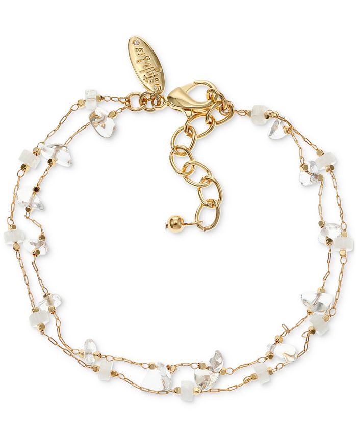 Style & Co Stone Bead DoubleRow Ankle Bracelet, Created for Macy's
