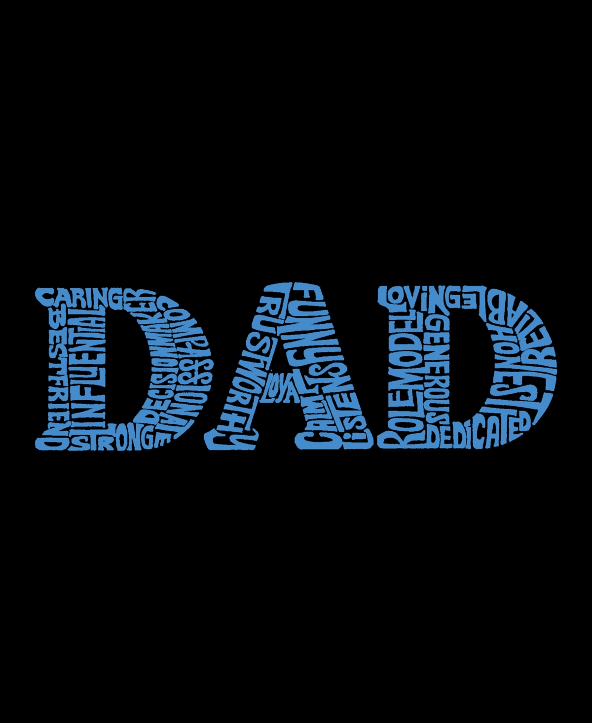 La Pop Art Men's Dad Word Art Long Sleeve T-shirt