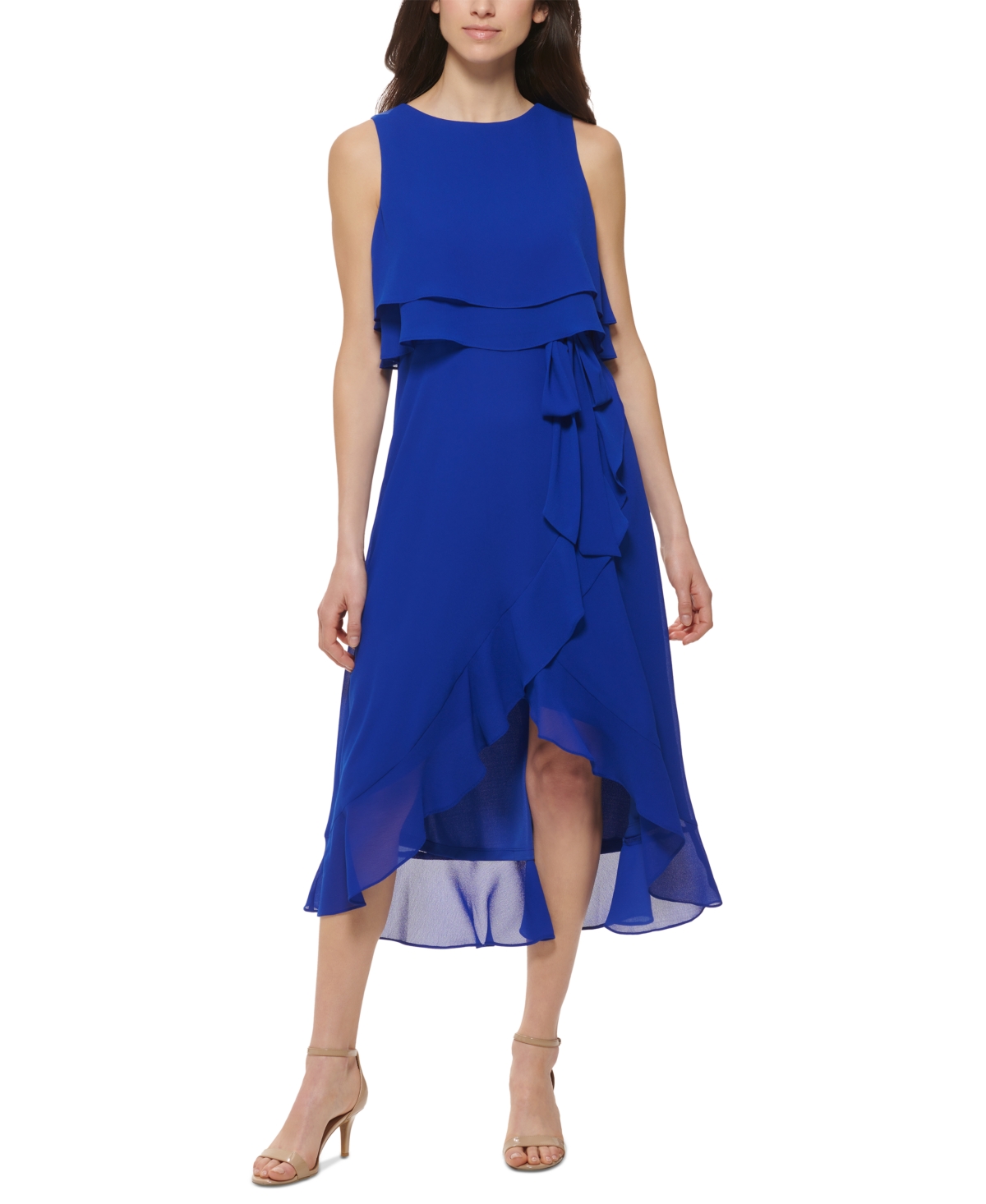Kensie ruffle deals popover dress