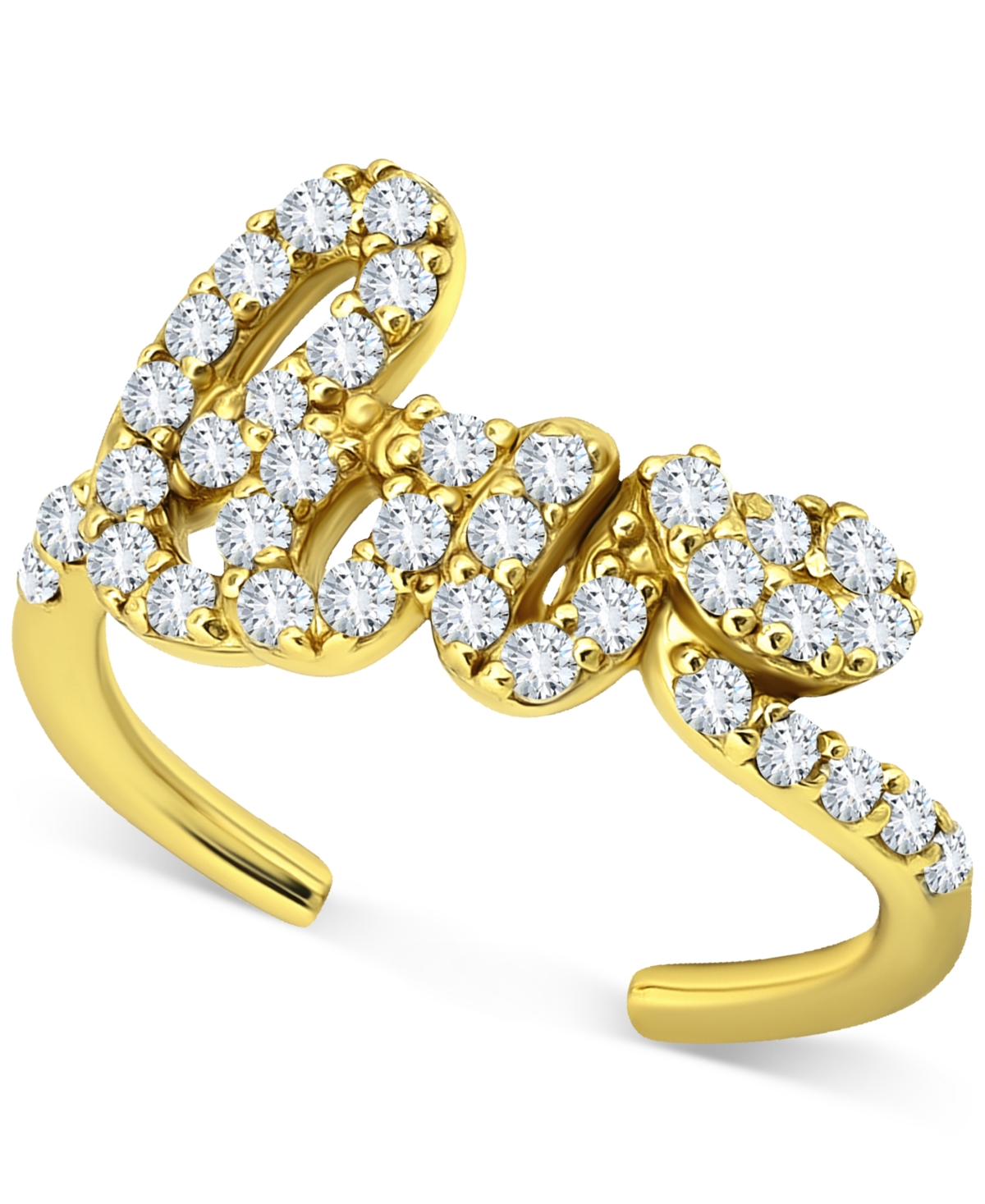 Giani Bernini Cubic Zirconia Love Script Toe Ring, Created For Macy's In Gold