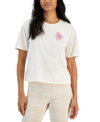 Rebellious One - Juniors' Dreamer Landscape Graphic-Back Cropped T-Shirt