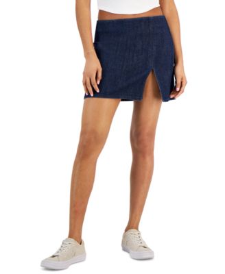 Tinseltown - Juniors' Slit-Detail Ultra Mini Skirt