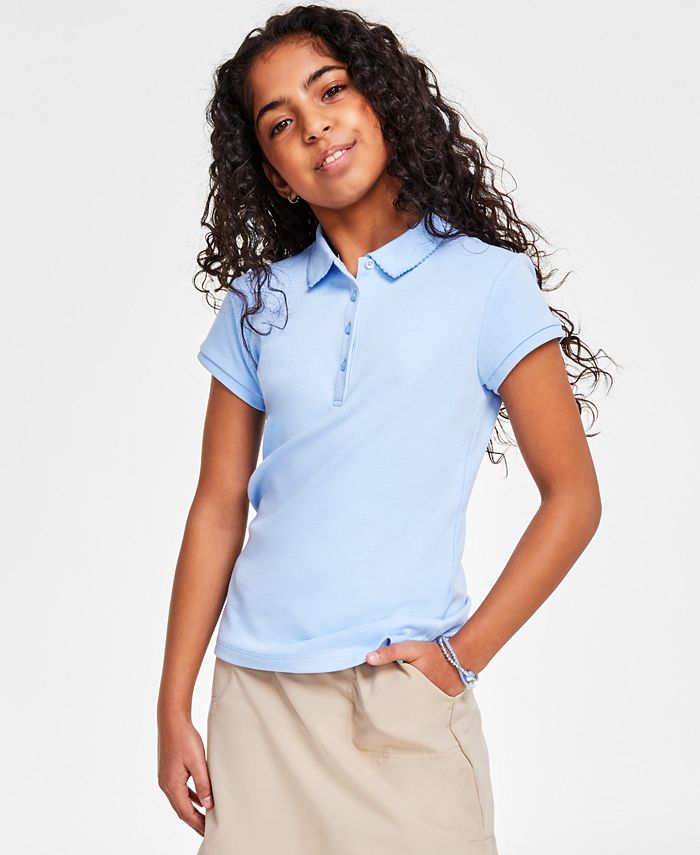 Nautica Big Girls Uniform Short Sleeve Interlock Polo Shirt - Macy's