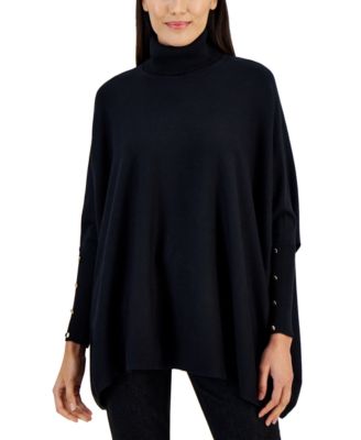 Women's Poncho Turtleneck Sweater