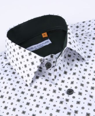 Мужская приталенная рубашка с геопринтом Suslo Couture от Suslo Couture Performance