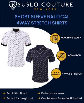 Men's Slim-Fit Geo-Print Performance Shirt