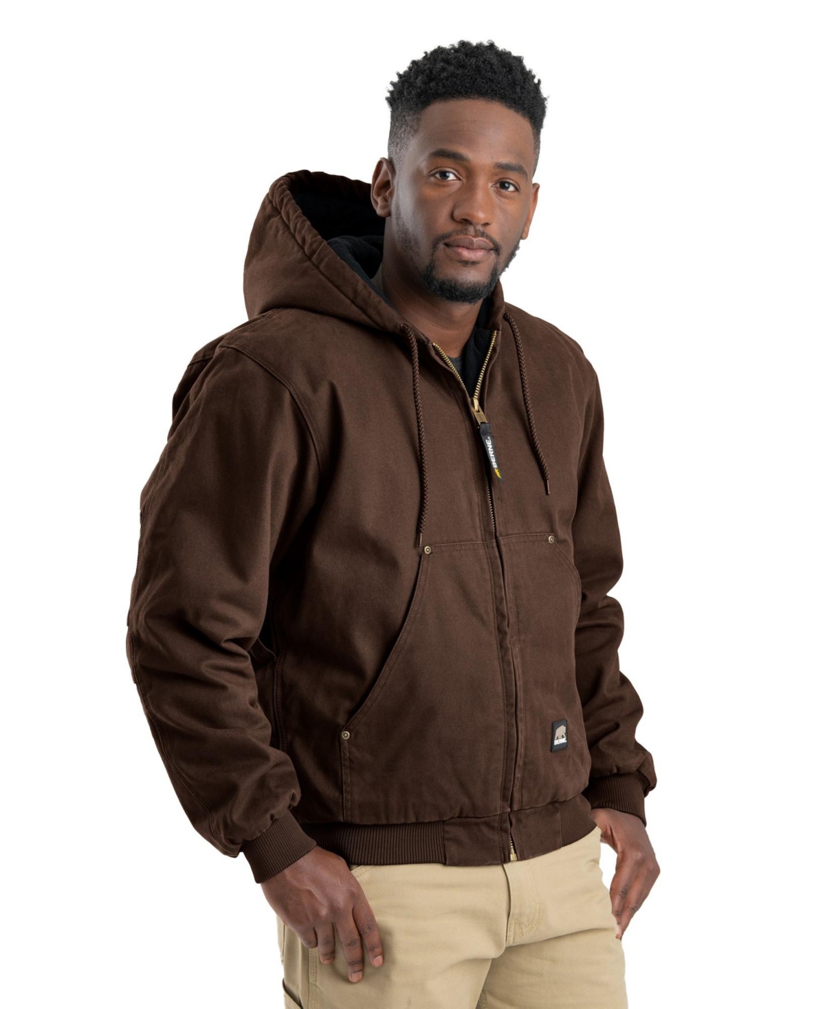 Work jacket with hood on sale