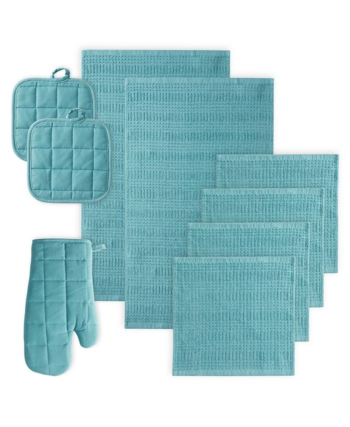 Kitchen Towels Dishcloths Oven Mitts and Pot Holders Set of 9