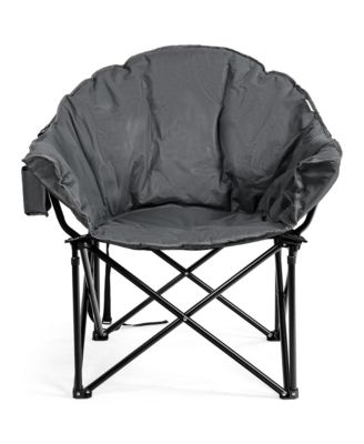 Folding Camping Moon Padded Chair with Carry Bag for Home Office Use
