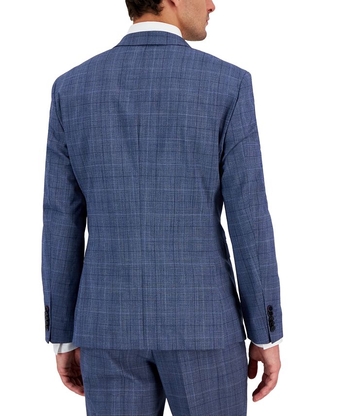 HUGO Men's Modern-Fit Plaid Wool Blend Suit Jacket - Macy's