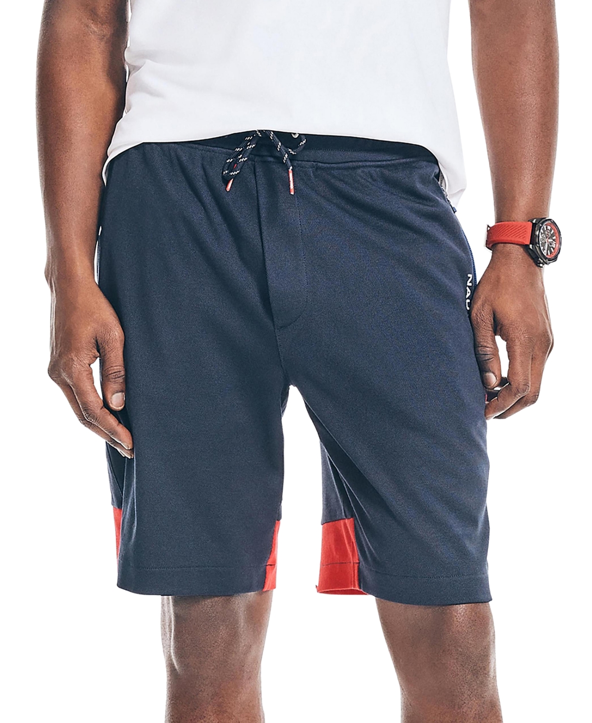 Nautica Men's Competition Classic Fit Colorblocked Performance 9" Shorts In Navy