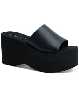 Wild Pair - Nylaa Slip-On Platform Wedge Sandals