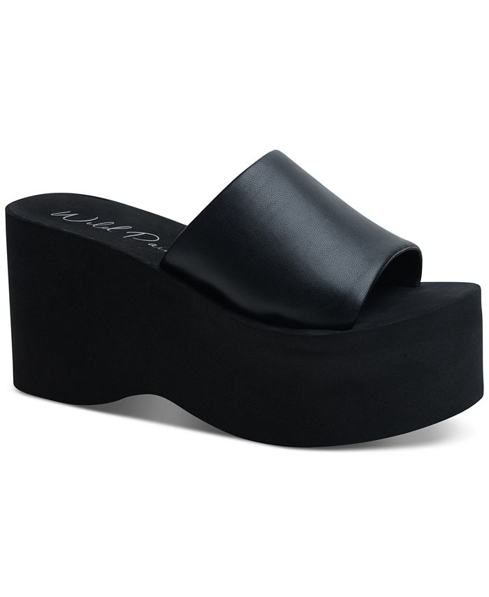 Wild Pair Nylaa Slip-On Platform Wedge Sandals, Created for Macy's - Macy's