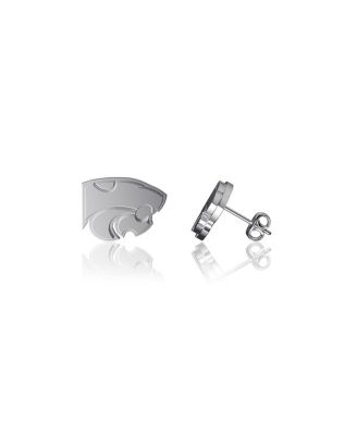 Womens Dayna Designs Kansas State Wildcats Team Logo Silver Post Earrings 6290₽