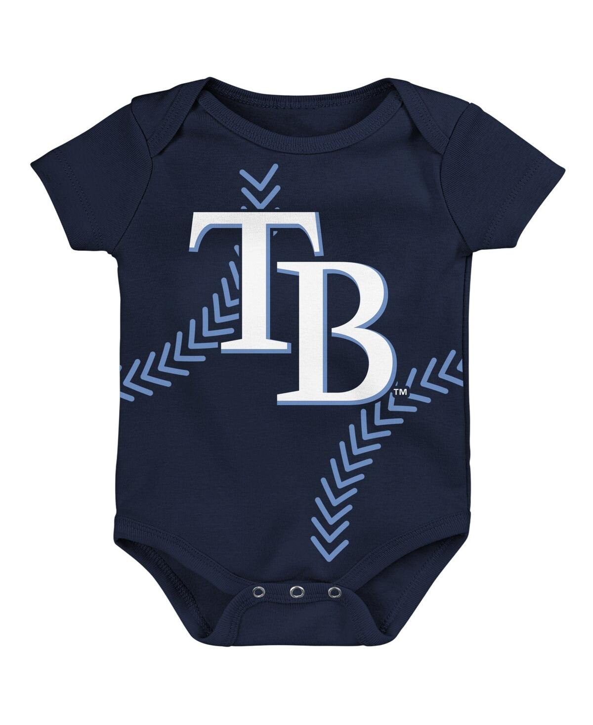 Outerstuff Babies' Newborn And Infant Boys And Girls Navy Tampa Bay Rays Running Home Bodysuit