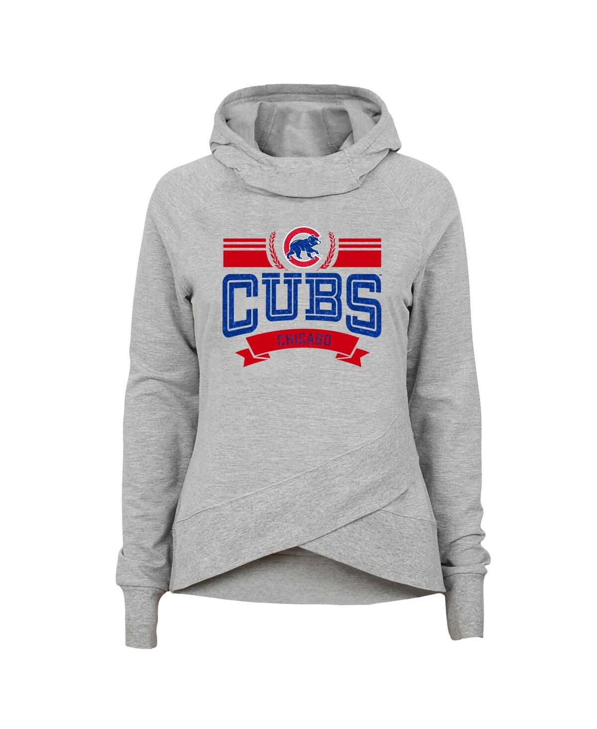 Outerstuff Kids' Big Boys And Girls Heather Gray Chicago Cubs Spectacular Funnel Hoodie