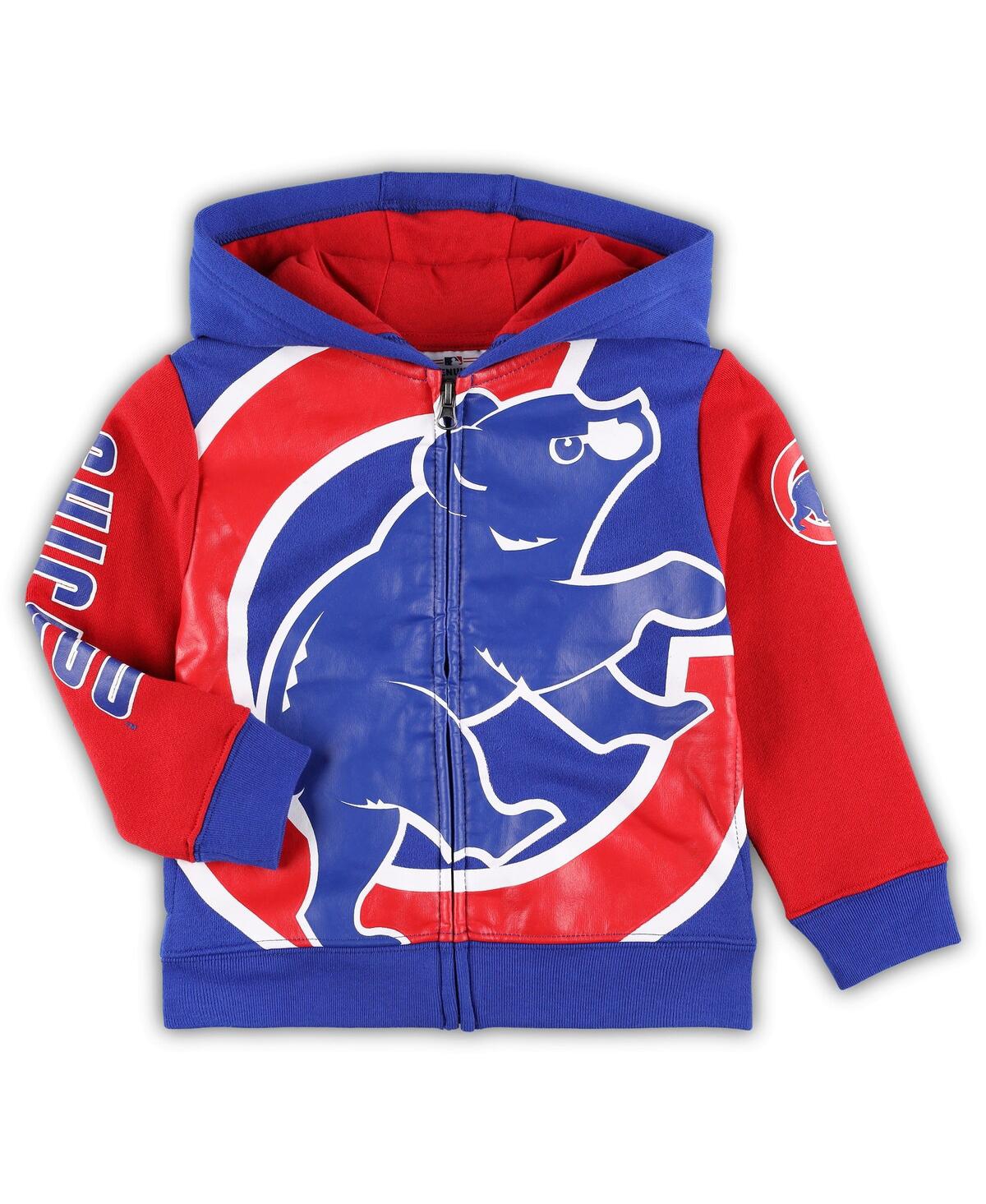 Shop Outerstuff Toddler Boys And Girls Royal Chicago Cubs Poster Board Full-zip Hoodie