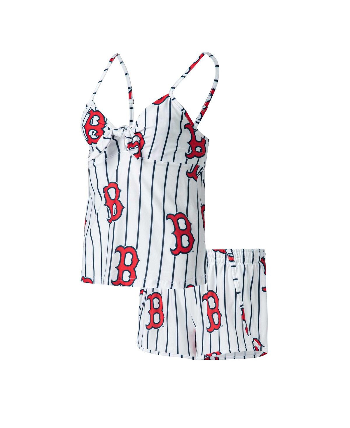 Shop Concepts Sport Women's  White Boston Red Sox Reel Allover Print Tank Top And Shorts Sleep Set
