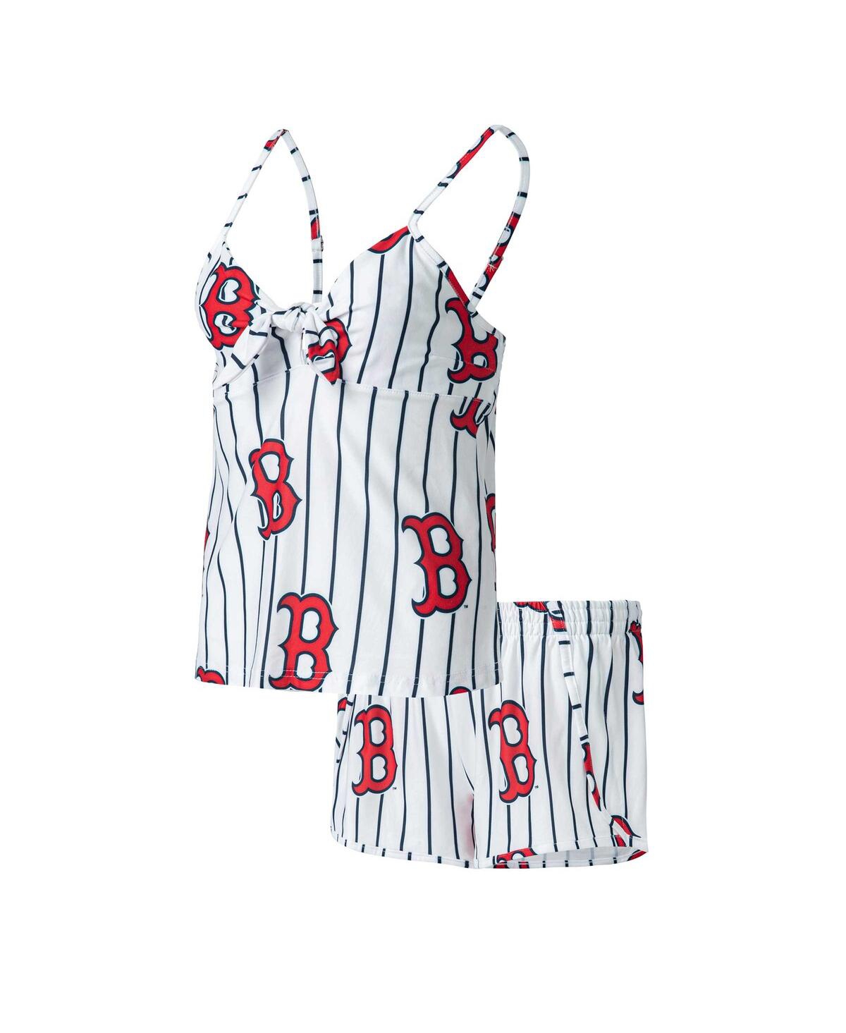 CONCEPTS SPORT WOMEN'S CONCEPTS SPORT WHITE BOSTON RED SOX REEL ALLOVER PRINT TANK TOP AND SHORTS SLEEP SET 