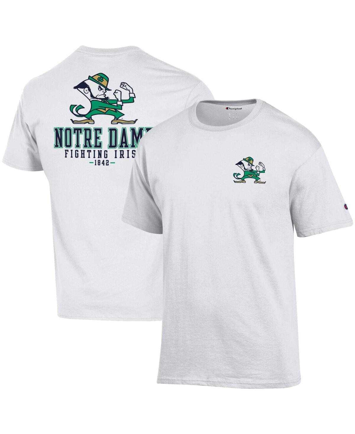 Champion Men's  White Notre Dame Fighting Irish Team Stack 2-hit T-shirt