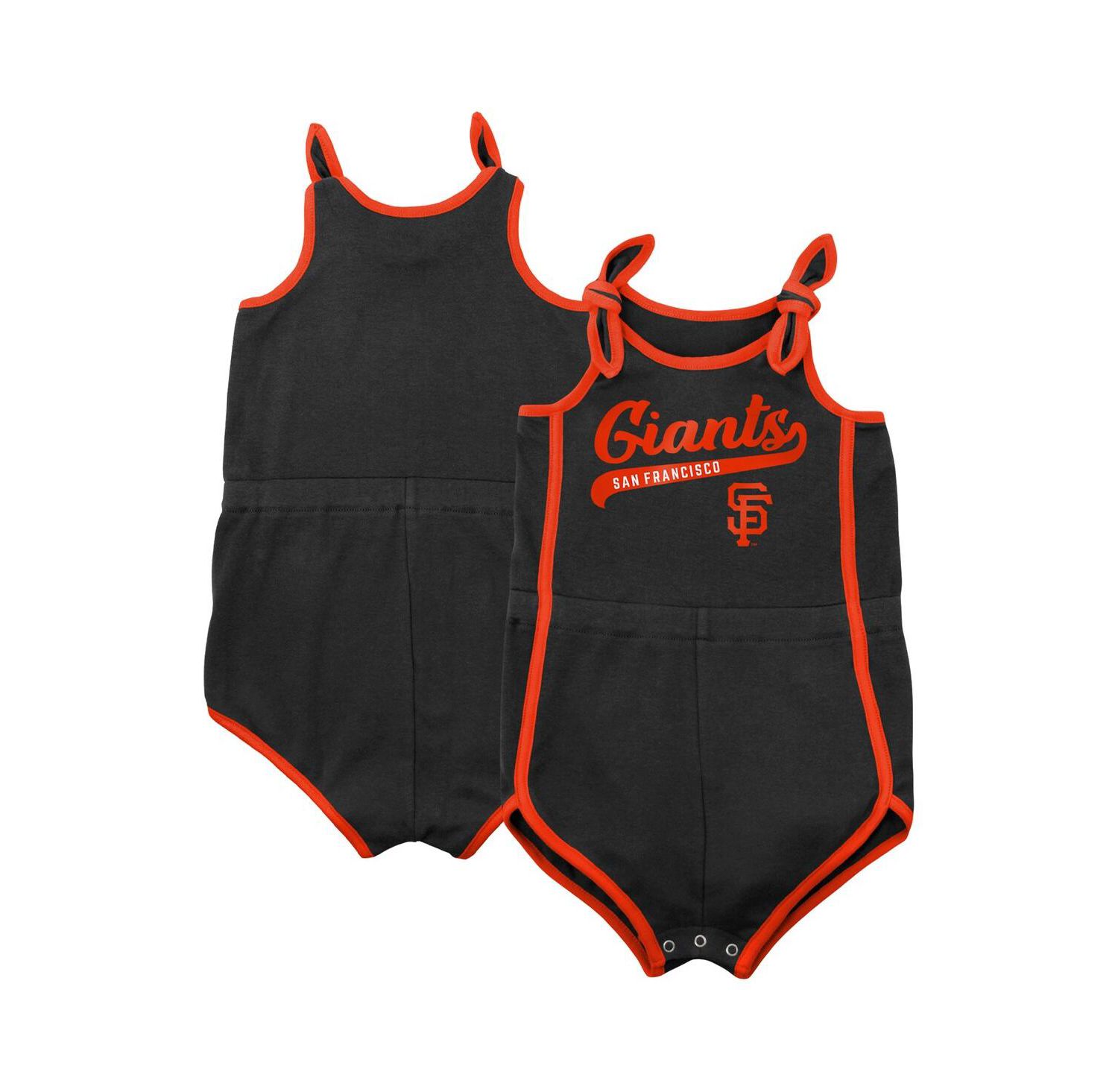 Little Girls Black San Francisco Giants Hit and Run Bodysuit